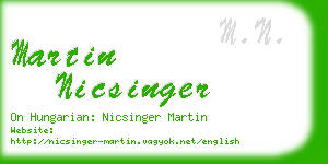 martin nicsinger business card